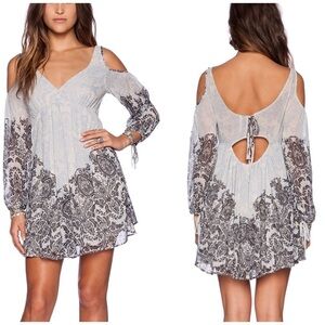 FREE PEOPLE Penny Lover Chiffon Cut-Out Mini Dress XS
